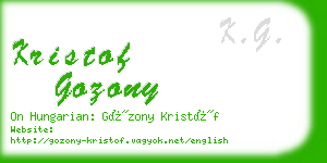 kristof gozony business card